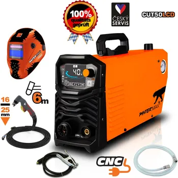 Svářečka PANTERMAX CUT50LCD ruční invertorová plazmová řezačka SET1 + samostmívací kukla