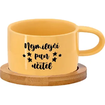 Hrnek makronka - Nejmilejší pan učitel Barva hrnečku: Žlutá