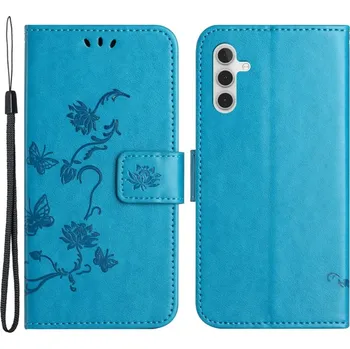 Pouzdro na mobilní telefon Flower knížkové pouzdro na Samsung Galaxy M15 5G - modré