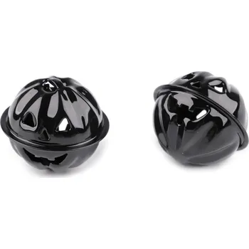 Rolnička dýně halloween Ø30, 40 mm - (Ø40 mm) černá (2 ks)