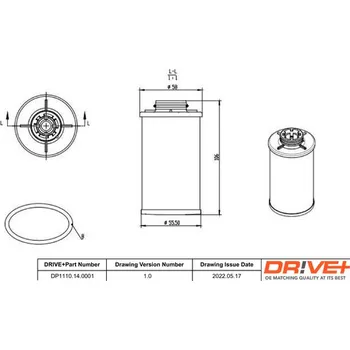 Hydraulický filtr Hydraulický filtr, automatická převodovka Dr!ve+ DP1110.14.0001