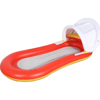 Nafukovací lehátko se sítí a stříškou 90 x 150 cm červené