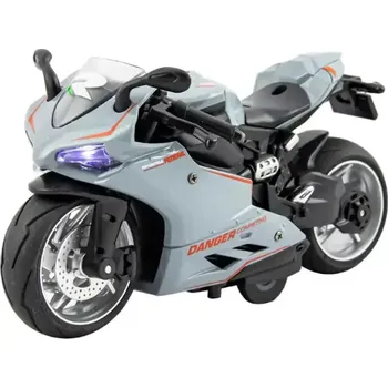 malá motorka Motocykl kovový Die Cast MY66 1:12 šedočervená