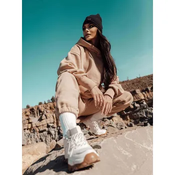 Dámská oversize tepláková souprava VSB SIMPLE light brown, VELIKOST S/M