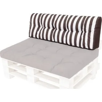 Polštář Dlouhá opěrka na paletu LEO hnědá pásy