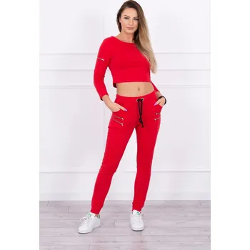 Dámská tepláková souprava se zipy červená, VELIKOST UNI ( S, M , L )