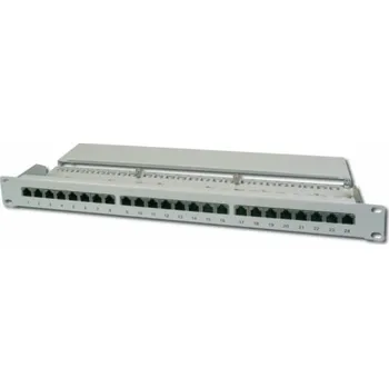 Patch panel Digitus DN-91624S-EA Digitus CAT 6A Patch Panel, stíněný, 1U, 24 portů, 8P8C, šedý, 483 mm (19 ")