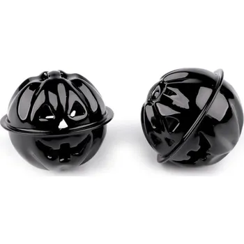 Vánoční dekorace Rolnička dýně halloween Ø30, 40 mm - (Ø30 mm) černá (10 ks)