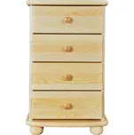 Komoda 4 šuplíky DN161 borovice masiv NELAKOVANÁ