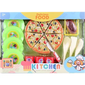 Dětská kuchyňka made in China Sada Jídlo pizza s nádobím