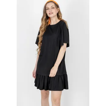 Dámské šaty SMASH SMF dámské šaty s volánem černé Velikost: L