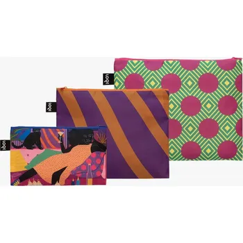 Kosmetická taška Taštičky na zip 3 ks LOQI AURELIA DURAND Chill Evening