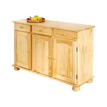 Organizace kuchyně Komoda Abaco borovice masiv 3 +3 šířka 130 cm (Masivní dřevěné komody)