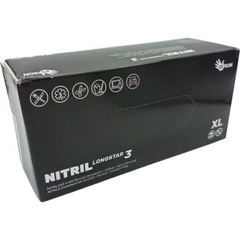 Vyšetřovací rukavice Espeon Jednorázové rukavice nitrilové LONGSTAR3 černé - 100 ks M