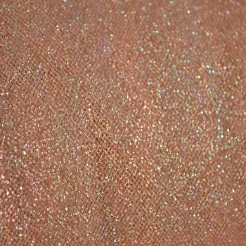 Třpytivý tyl Perla hnědo-růžový