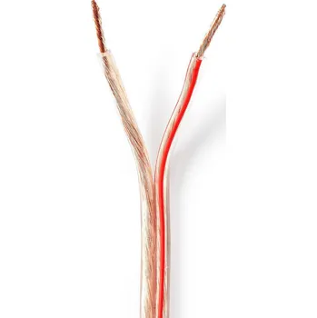 Audio kabel Nedis reproduktorový kabel 2 x 2.50 mm měděný, transparentní, 25 m cívka (CABR2500TR250)