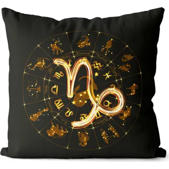Dekorativní polštářek Polštář 40 x 40 cm - Symbol znamení Kozoroh (22.12 – 20.1.)