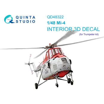 Plastikový model Quinta studio 1/48 Mi-4 3D-Printed&col. Interior (TRUMP)