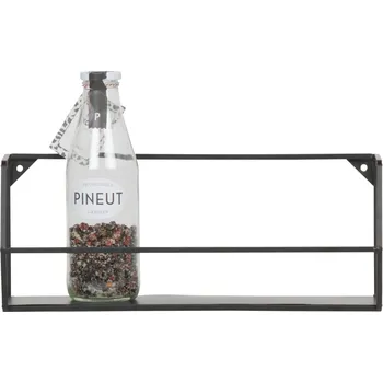 police Woood Zeta police kovová 40 x 16 cm černá