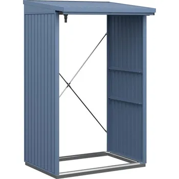 Dřevník Venkovní dřevník Hörmann Berry Classic Typ 1, holubí modrá RAL 5014 (112,7 x 102,5 cm, pultová střecha)