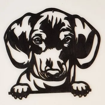 Obraz Dřevěný obraz Jezevčík - Tmavě hnědá lazura