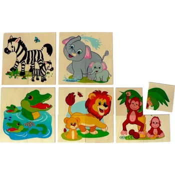 Puzzle Hess Dřevěné puzzle Zvířata džungle