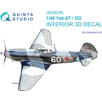 Plastikový model Quinta studio 1/48 Yak-9T/DD 3D-Printed&col. Interior (MSVIT)