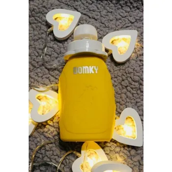 dětská jídelní sada Domky plnitelná silikonová kapsička na jídlo - Žlutá 180 ml