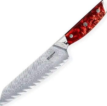 Kuchyňský nůž Dellinger Resin Future Santoku červený 17 cm