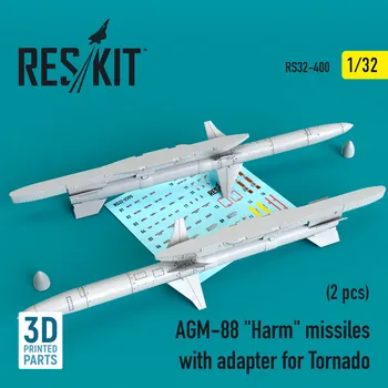 Plastikový model Reskit 1/32 AGM-88 'Harm' missiles w/ adapter for Tornado