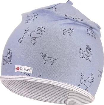 Čepice Little Angel Čepice podšitá Outlast® - modrá pes/pruh bílošedý melír Velikost: 4 | 45-48 cm