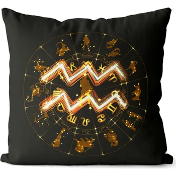 Dekorativní polštářek Polštář 40 x 40 cm - Symbol znamení Vodnář (21.1. - 20.2.)