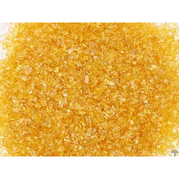 Magieprirody.cz Tromlovaná skleněná drť - barevné sklo XXXS velikost 2 - 6 mm odstín citrínu #512 Množství: 500g