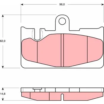 Brzdová destička Sada brzdových destiček, kotoučová brzda TRW GDB3323