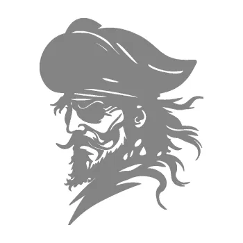 Samolepící dekorace SAMOLEPKA Pirát 001 levá s páskou přes oko (17 - šedá) NA AUTO, NÁLEPKA, FÓLIE, POLEP, TUNING, VLASTNÍ TEXT, TISK, AUTOSAMOLEPKY.cz, POLEPY, OBRÁZEK, LOGO, SAMOLEPKY