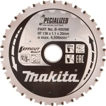 Pilový kotouč MAKITA B-69266 TCT pilový kotouč Efficut, kov 136mm 30T free_store_pickup