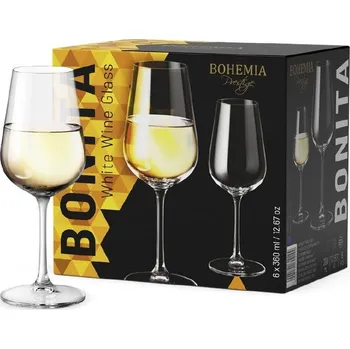 Sklenice sklen. 360ml, 6ks, BOHEMIA PR. BONITA, bílé víno