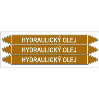 samolepka Značení potrubí, hydraulický olej,3 ks, 355 × 37 mm