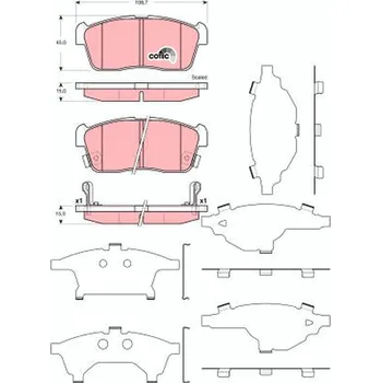 Brzdová destička Sada brzdových destiček, kotoučová brzda TRW GDB3359