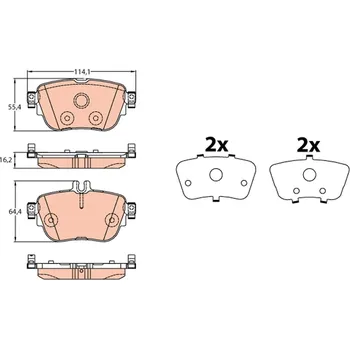 Brzdová destička Sada brzdových destiček, kotoučová brzda TRW GDB2155