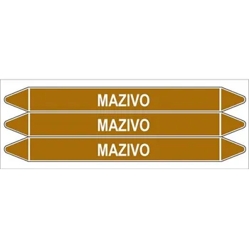 samolepka Značení potrubí, mazivo,3 ks, 355 × 37 mm