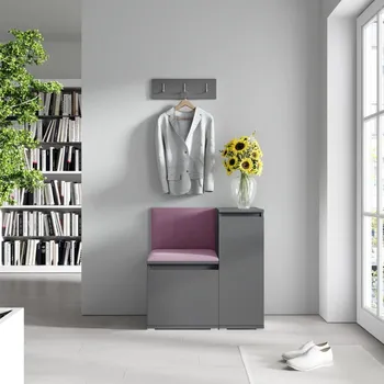 Předsíňová stěna Předsíňová stěna Emi 30 - grafit Barva panelů: Fialová - Trinity 11