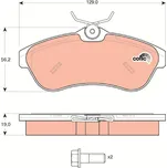 Sada brzdových destiček, kotoučová brzda TRW GDB1496
