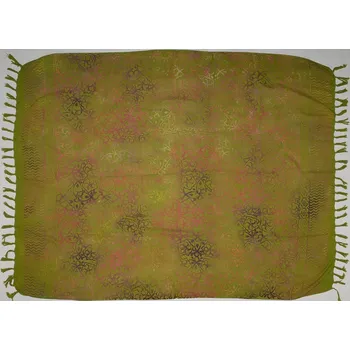 Šátek Sarong batikovaný, Lotos, pareo BO Batik, zelený