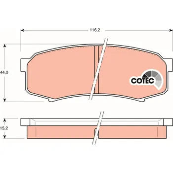 Brzdová destička Sada brzdových destiček, kotoučová brzda TRW GDB1182
