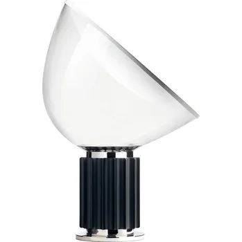 Lampička Flos F6602030 Taccia LED, designová lampa se stmívačem, 28W LED 2700K, sklo/matná černá, výška 64,5cm