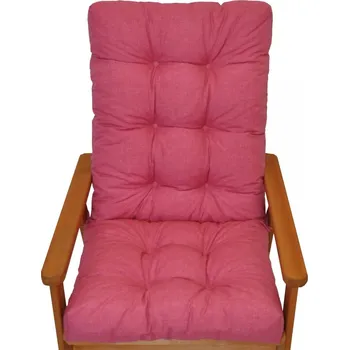 Podsedák Axin Trading s.r.o. Polstr na zahradní křeslo s mašlí - látka malinový melír