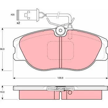 Brzdová destička Sada brzdových destiček, kotoučová brzda TRW GDB483