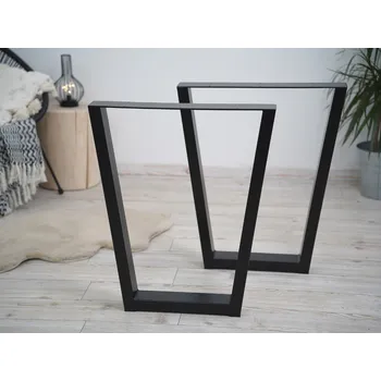 Stolová podnož Treesome Robustní Lichoběžníková Industrial Podnož Stolová Noha 2ks Černá Rozměr: Š 80 x V 72 cm