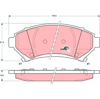 Brzdová destička Sada brzdových destiček, kotoučová brzda TRW GDB1308